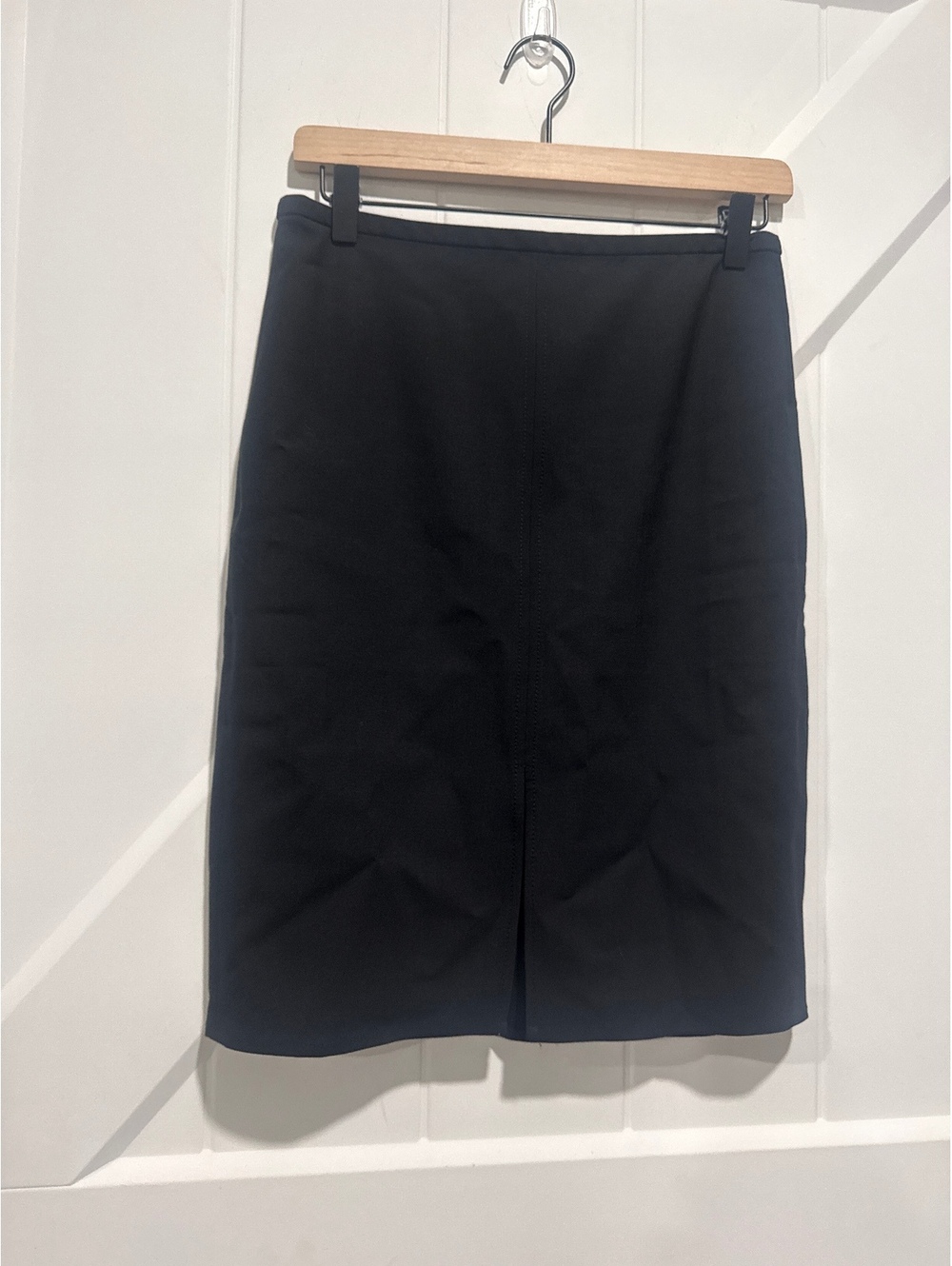 J.Crew Tollegno 1900 Black Italian Stretch Wool Pencil Skirt Size 2